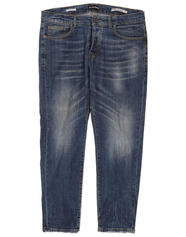 Zu Elements Herren Slim Jeans W40 L30 Blaue Baumwolle