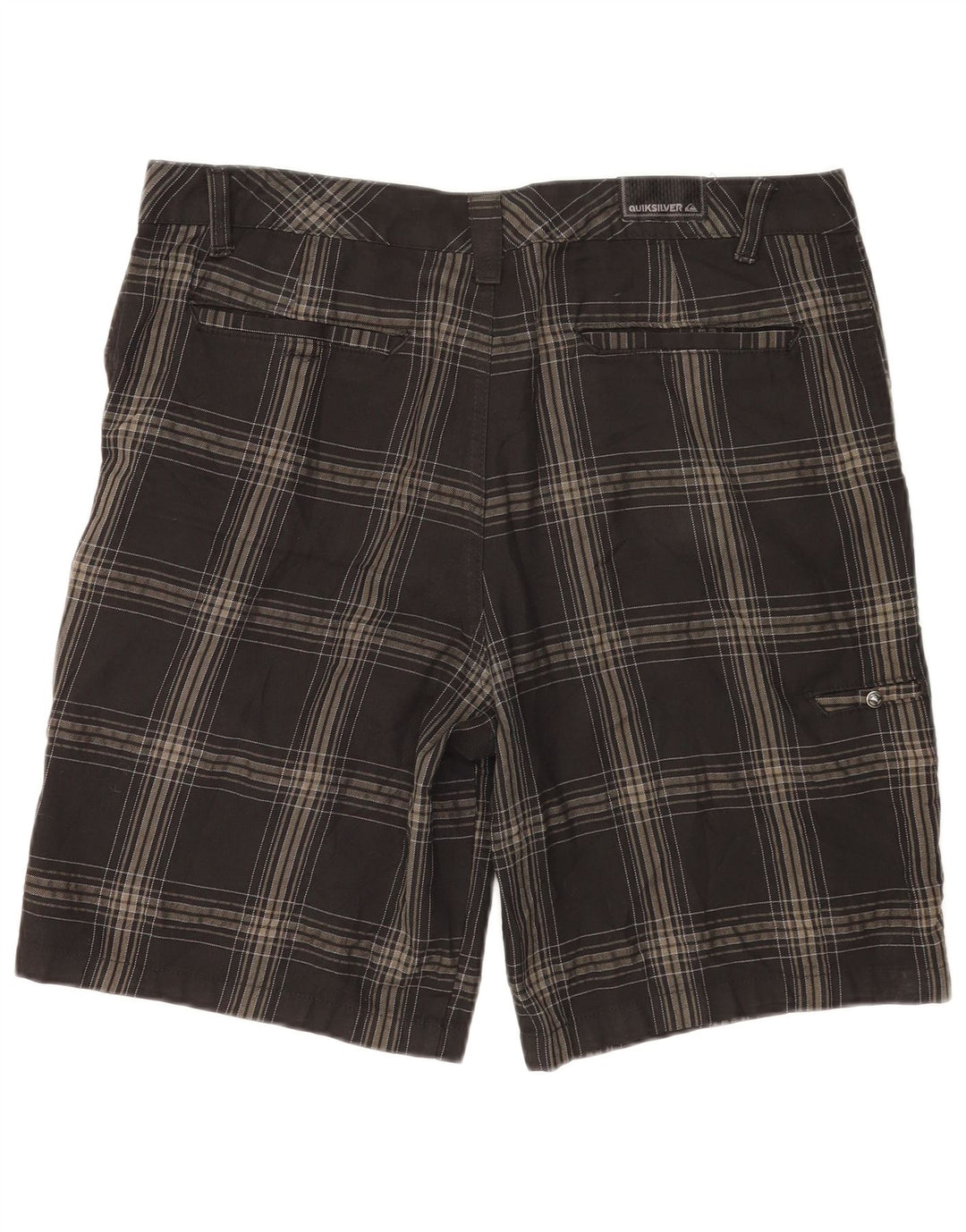 Quiksilver Mens Chino Shorts W36 Large Grey Check Polyester