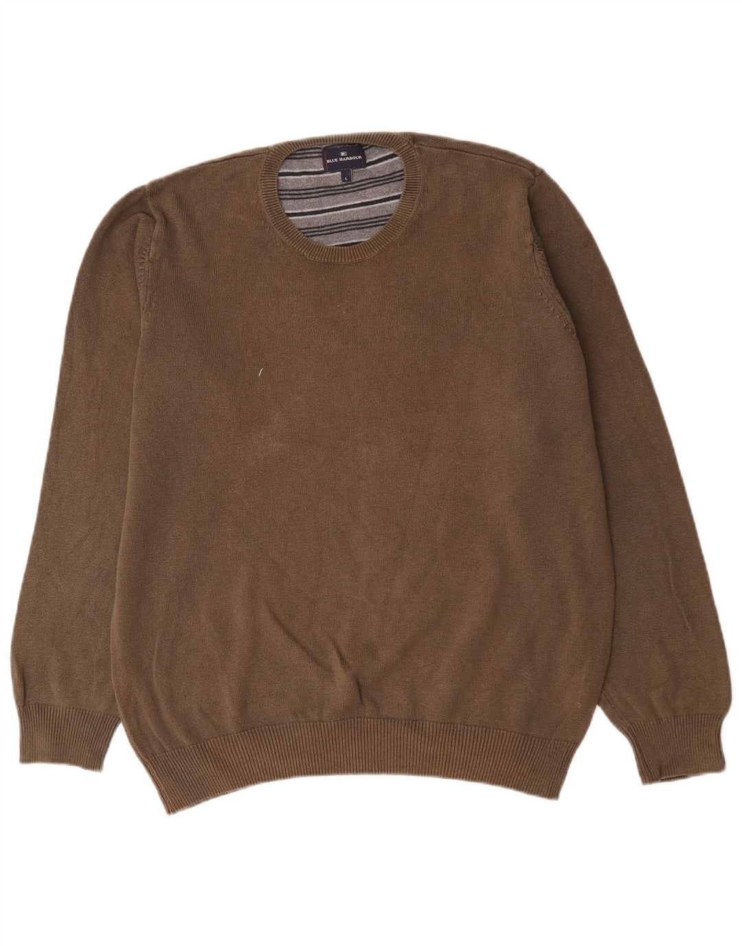 Marks & Spencer Herre Blue Harbor Crew Neck trøje Sweater Large Brown