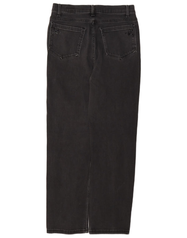 Jeans dritti da donna Marks & Spencer UK 10 piccoli W27 L28 cotone grigio