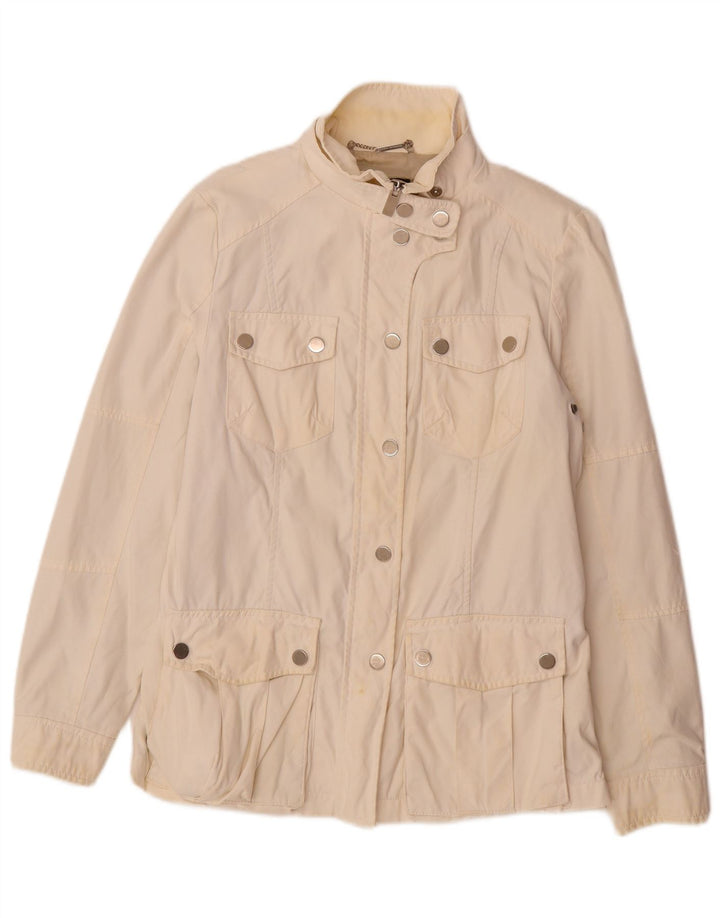 Zara Γυναικείο Utility Jacket UK 16 Large Off White Nylon