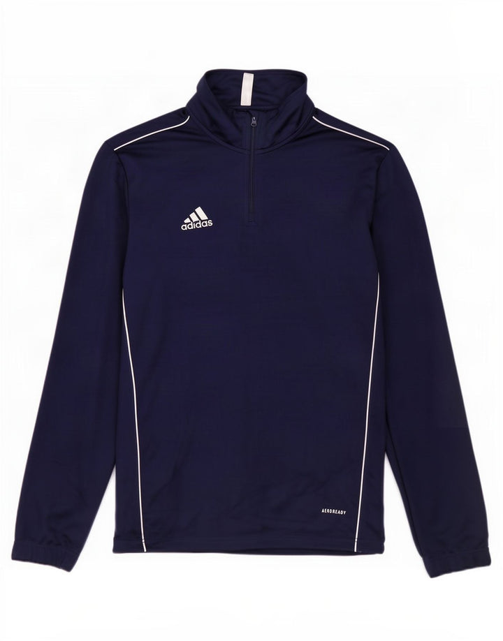 Мужской пуловер с воротником на молнии Adidas Aeroready, средний темно-синий