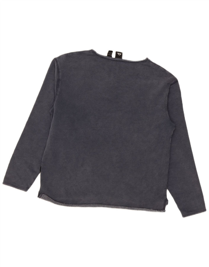 Quiksilver Womens Sweatshirt Jumper UK 14 Medium Navy Blue Cotton