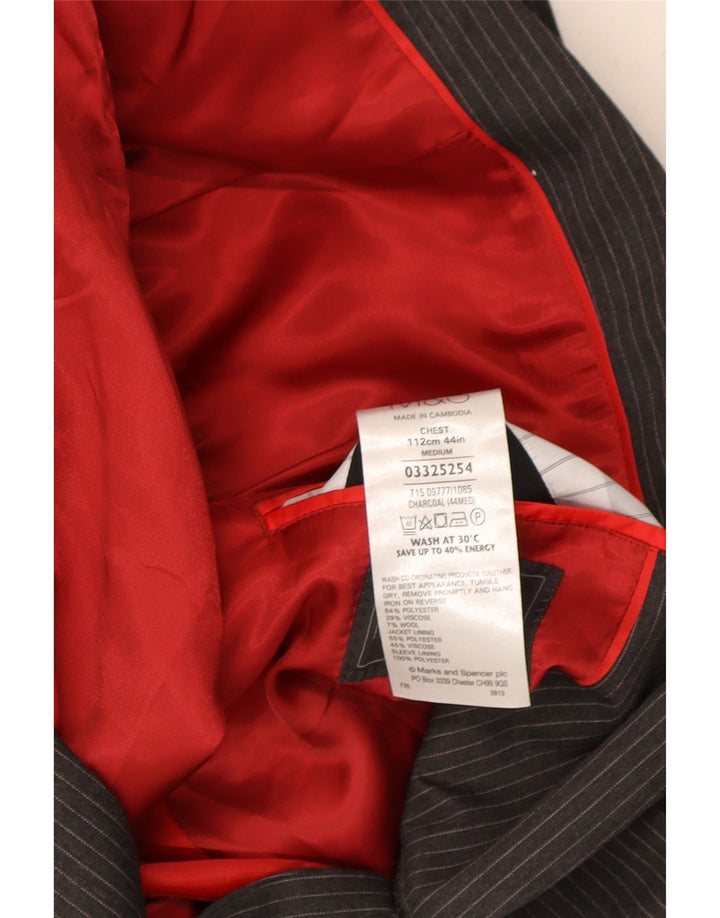 Marks & Spencer Męska marynarka zapinana na 2 guziki, UK 44 XL, szara w prążki