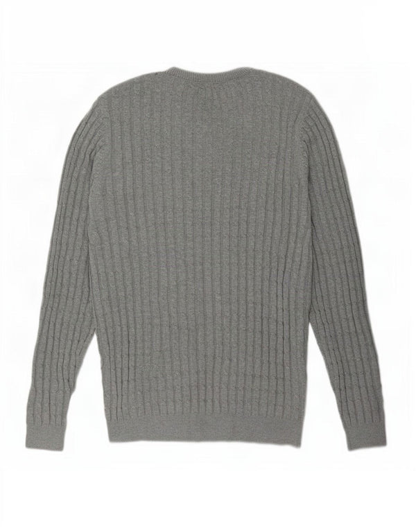 Jack Wills Pull à col rond pour homme en coton gris Taille L