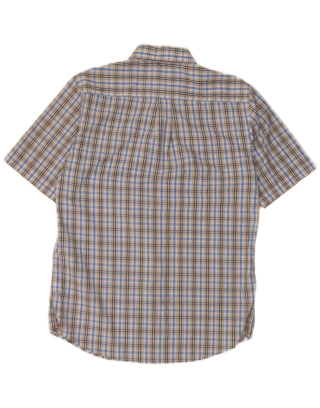 DOCKERS Мужская рубашка с коротким рукавом, маленькая синяя клетка, хлопок