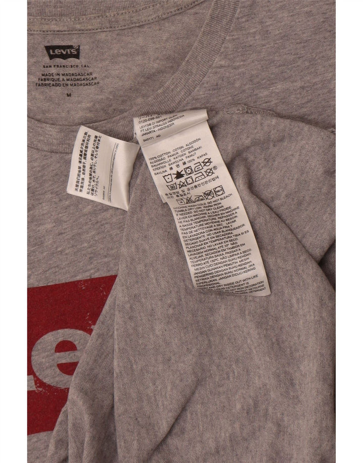 Levi's Mens Graphic T-Shirt Top Medium Grey Flecked Cotton