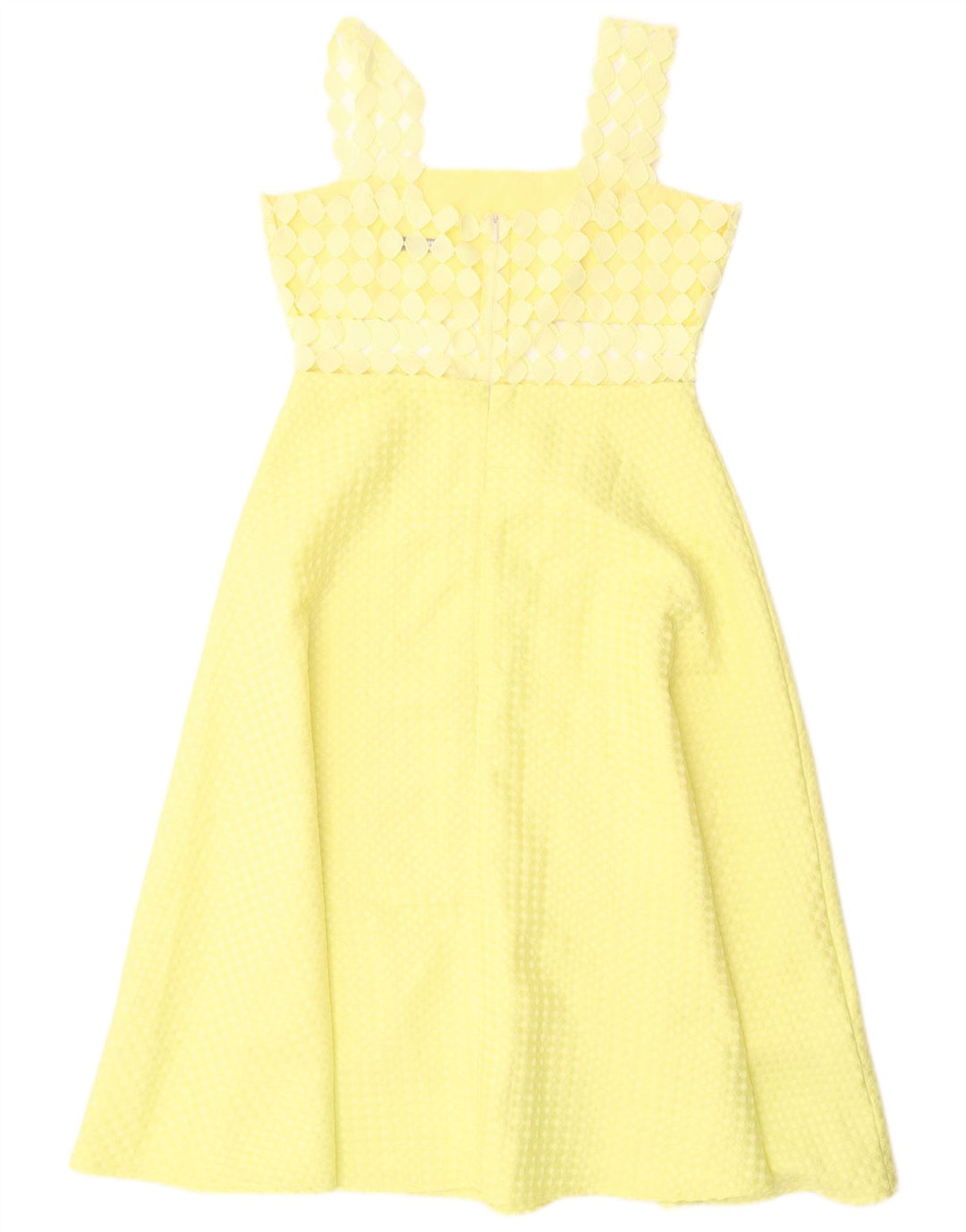 Paperlace Womens Sleeveless A-Line Dress UK 12 Medium  Yellow Polyester