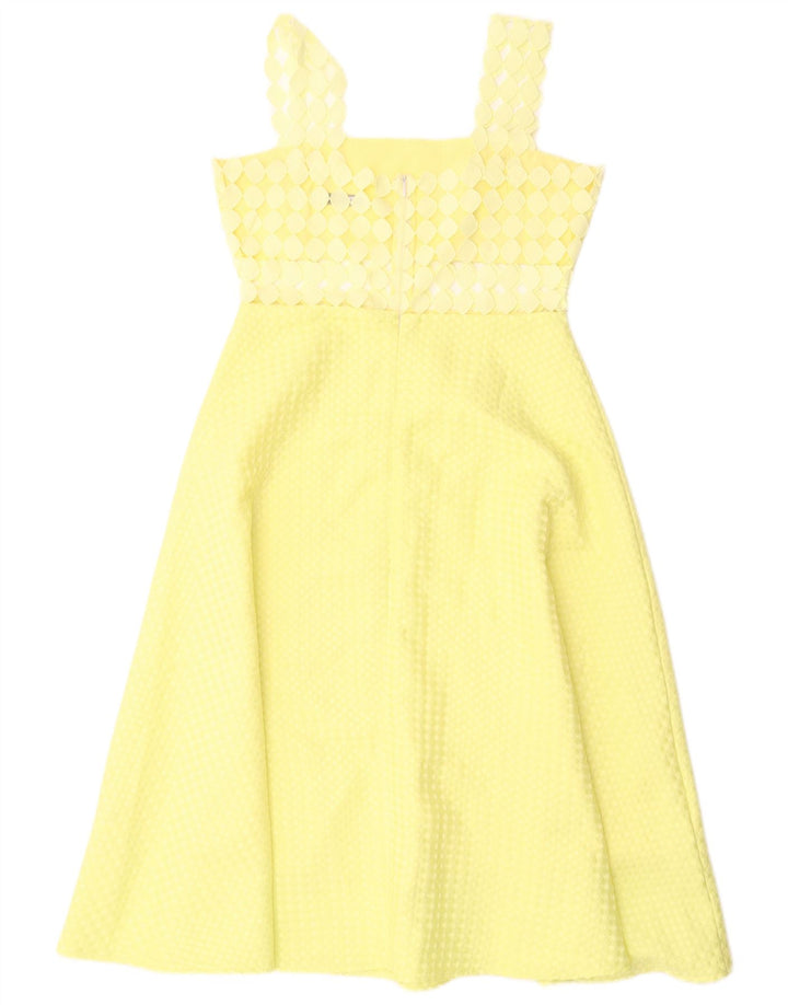 Paperlace Womens Sleeveless A-Line Dress UK 12 Medium  Yellow Polyester