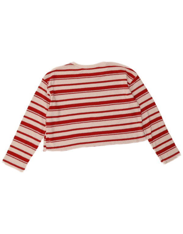Maglione corto con scollo a barca da donna Zara UK 14 a righe bianche medie