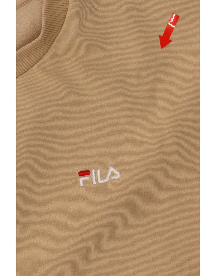FILA Mens Sweatshirt Jumper Medium Beige Cotton Vintage Fila and Second-Hand Fila from Messina Hembry 