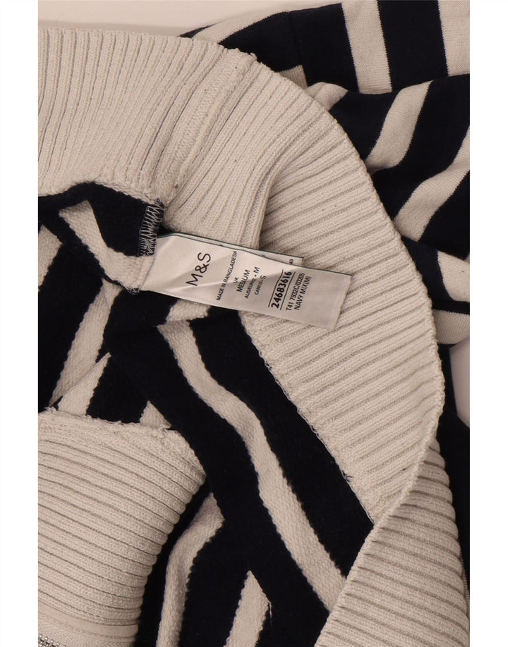 Marks & Spencer Womens Zip Neck Jumper Sweater UK 14 Medium Navy Blue