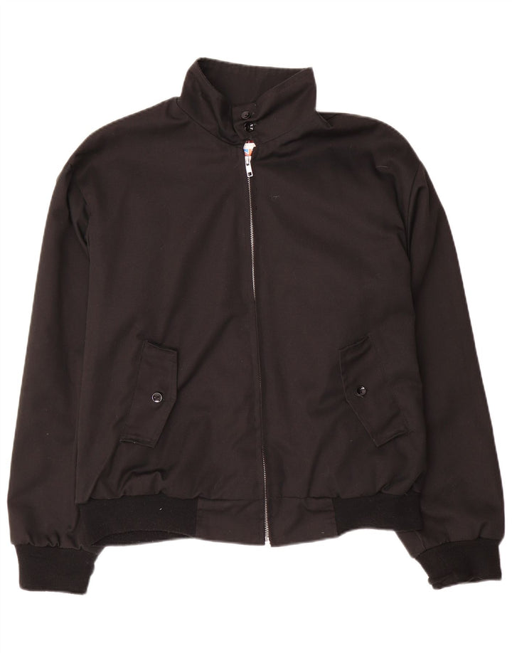 Vintage Mens Bomber Jacket UK 38 Medium Black Polyester