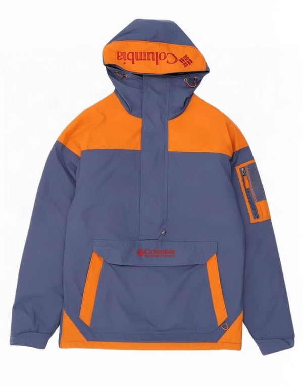 Columbia Chaqueta anorak gráfica para hombre UK 36 Small Azul marino Colorblock