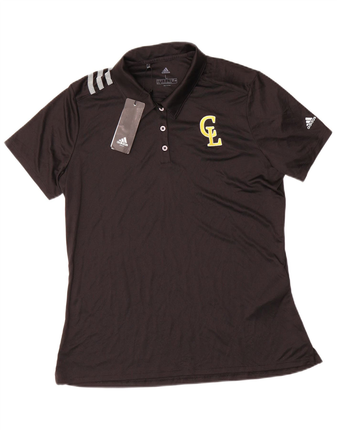 Adidas Dame Polo Shirt UK 16/18 Large Black Polyester