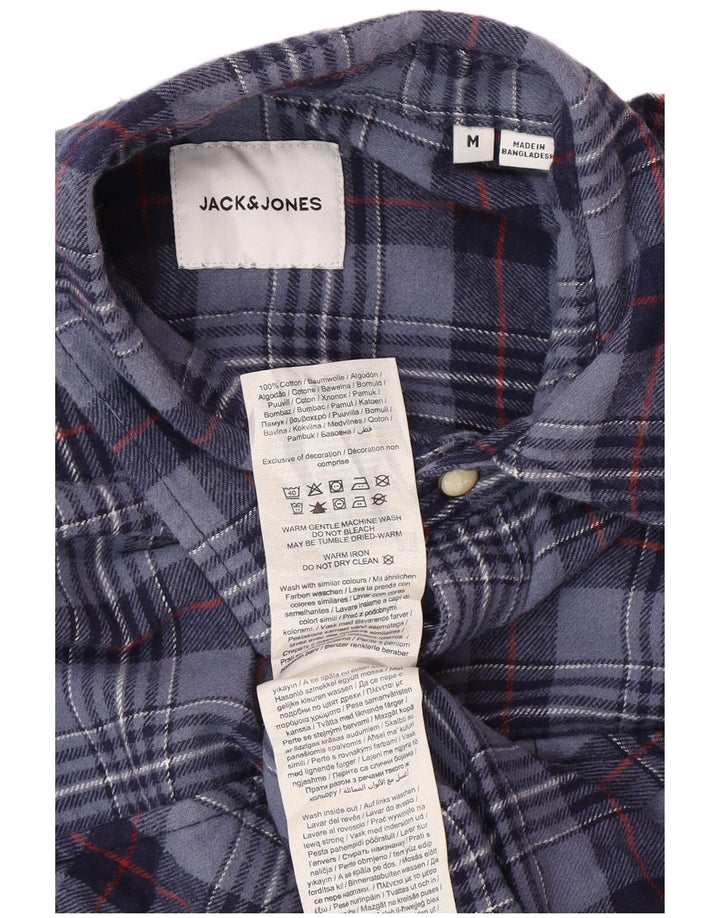 Jack & Jones Herren-Flanellhemd, mittelgroß, marineblau, kariert, Baumwolle