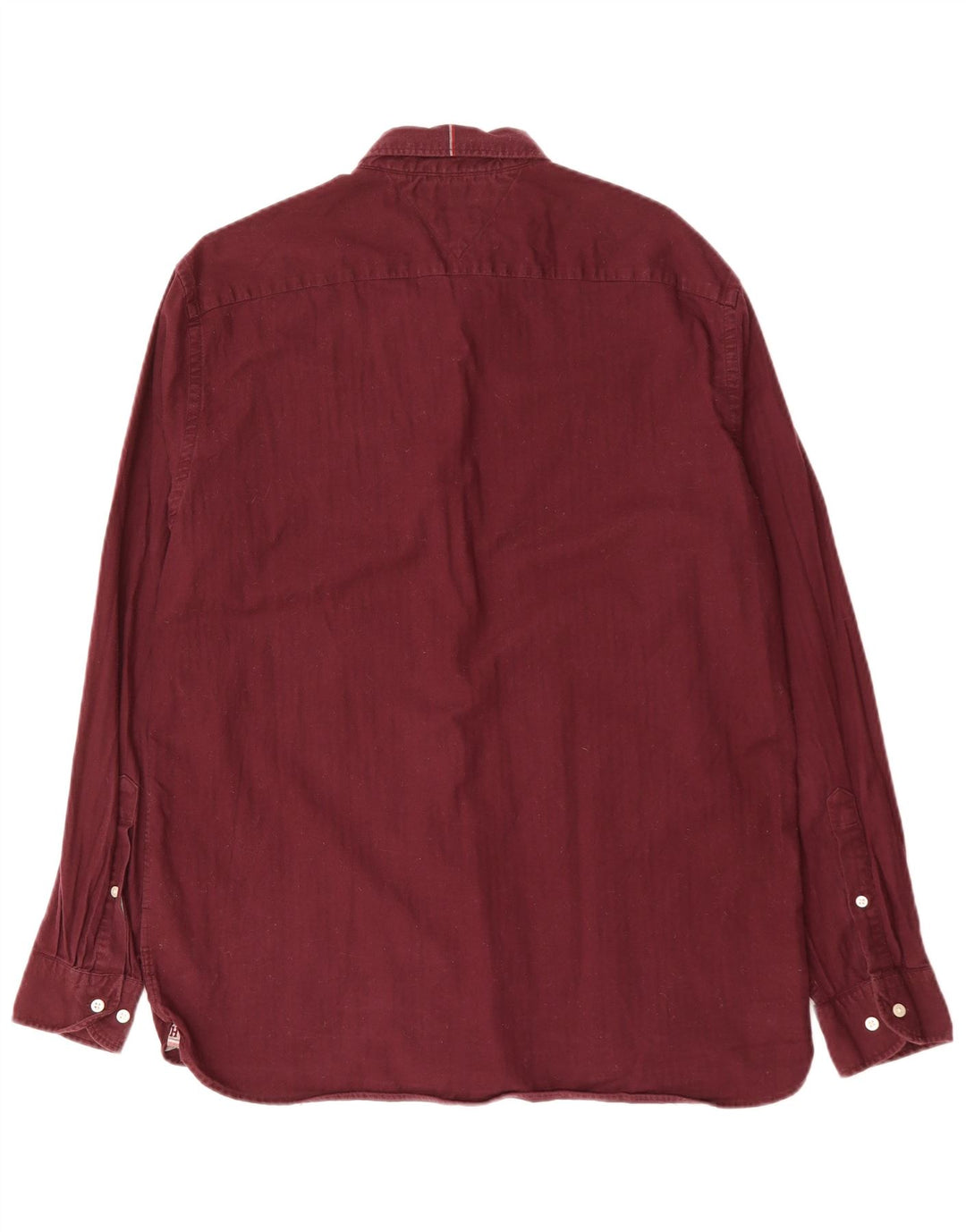 TOMMY HILFIGER Mens Regular Fit Shirt XL Maroon Cotton