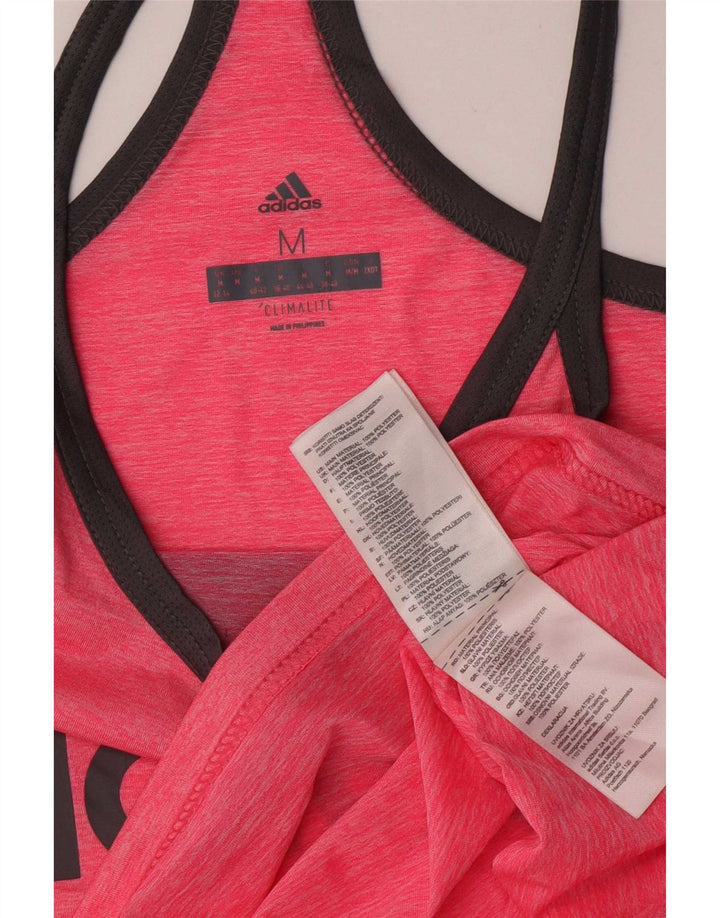Adidas Womens Climacool Graphic Vest Top UK 12/14 Medium Pink Polyester