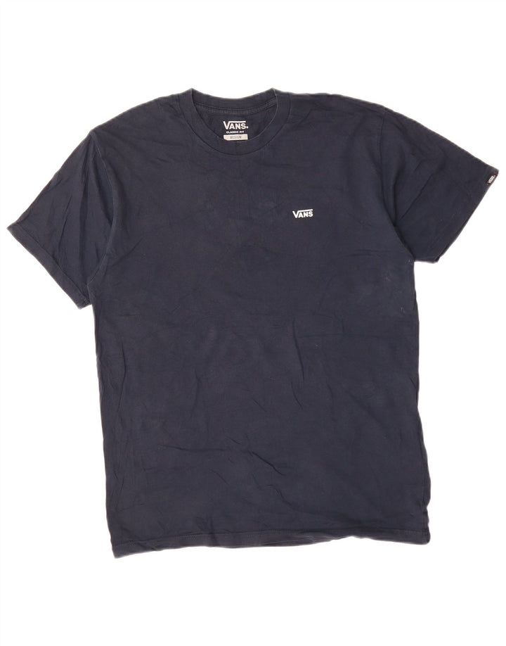 VANS Mens Classic Fit T-Shirt Top Medium Navy Blue Cotton