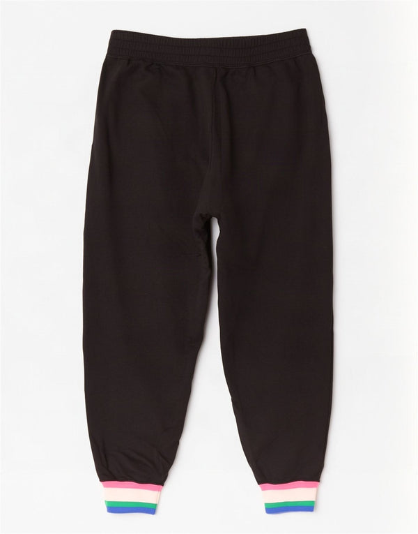 Nike Womens Tracksuit Trousers Joggers UK 14 Large Black Colourblock Cotton