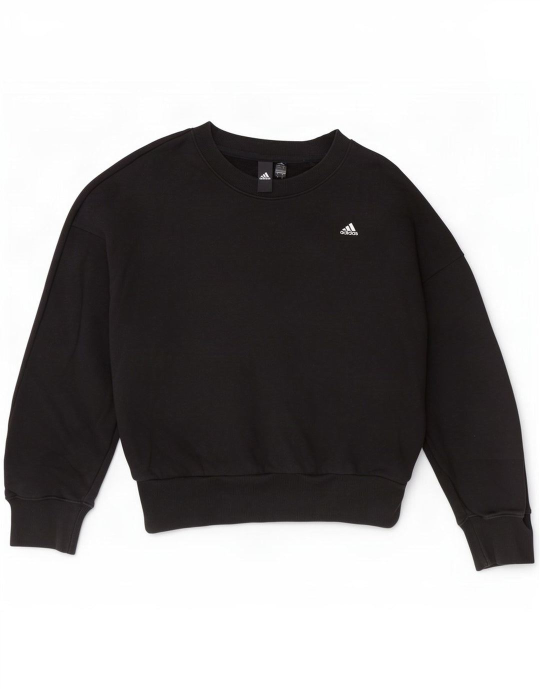 Adidas Womens Oversized Sweatshirt Jumper UK 8/10 Small Black Cotton