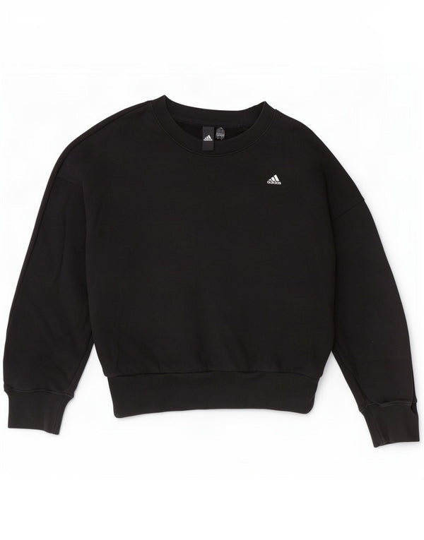 Adidas Γυναικεία φούτερ μεγάλου μεγέθους Jumper UK 8/10 Μικρό μαύρο βαμβακερό
