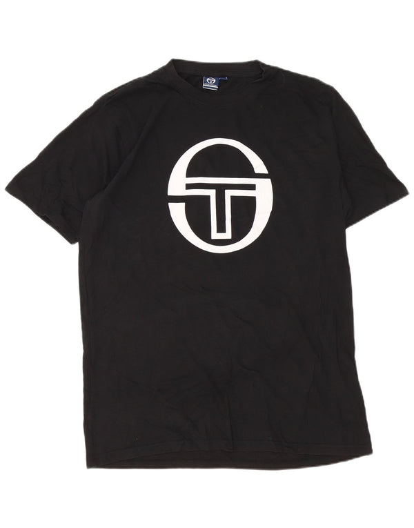 Sergio Tacchini Mens Graphic T-Shirt Top XL Black Cotton
