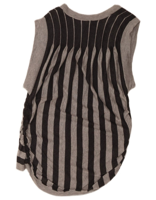 Ted Baker Dame Longline Cardigan Sweater Størrelse 1 XS Gråstribet