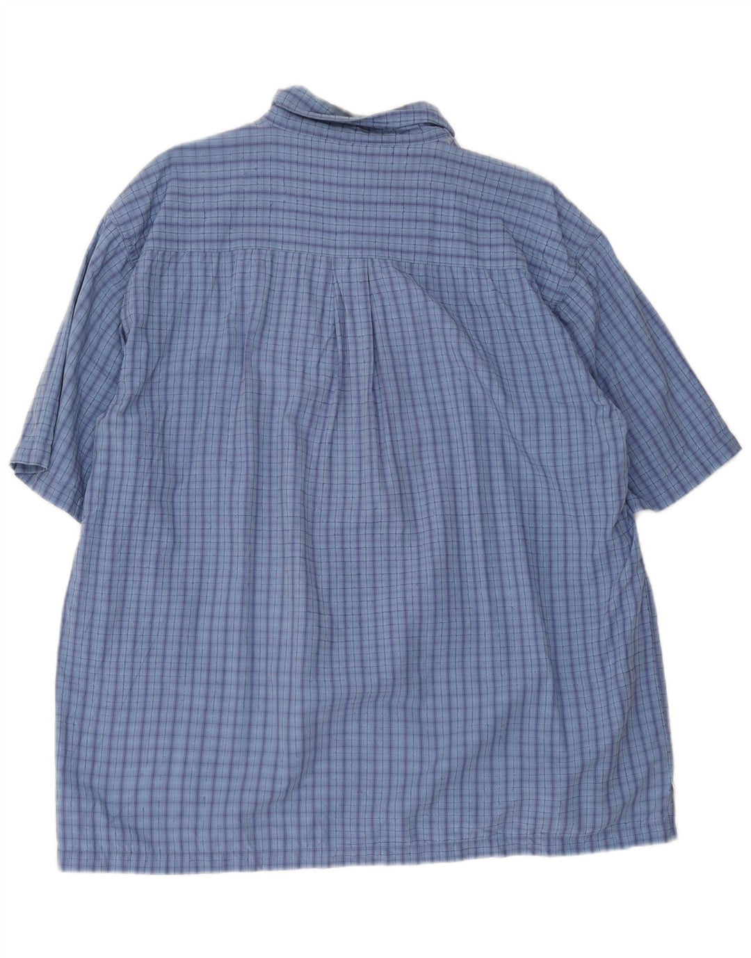 Timberland Mens Short Sleeve Shirt XL Blue Check Cotton