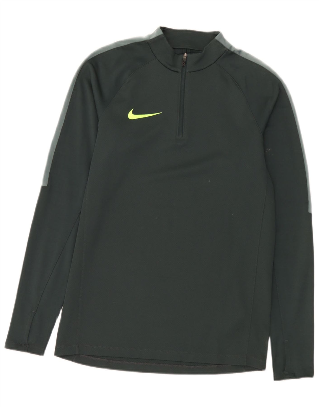 Nike Mens Zip Neck Top Long Sleeve Small Green Polyester