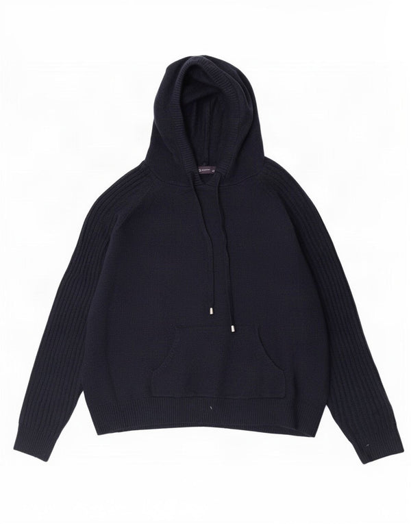Marks & Spencer Γυναικείο πουλόβερ με κουκούλα UK 16 Large Navy Blue Ακρυλικό