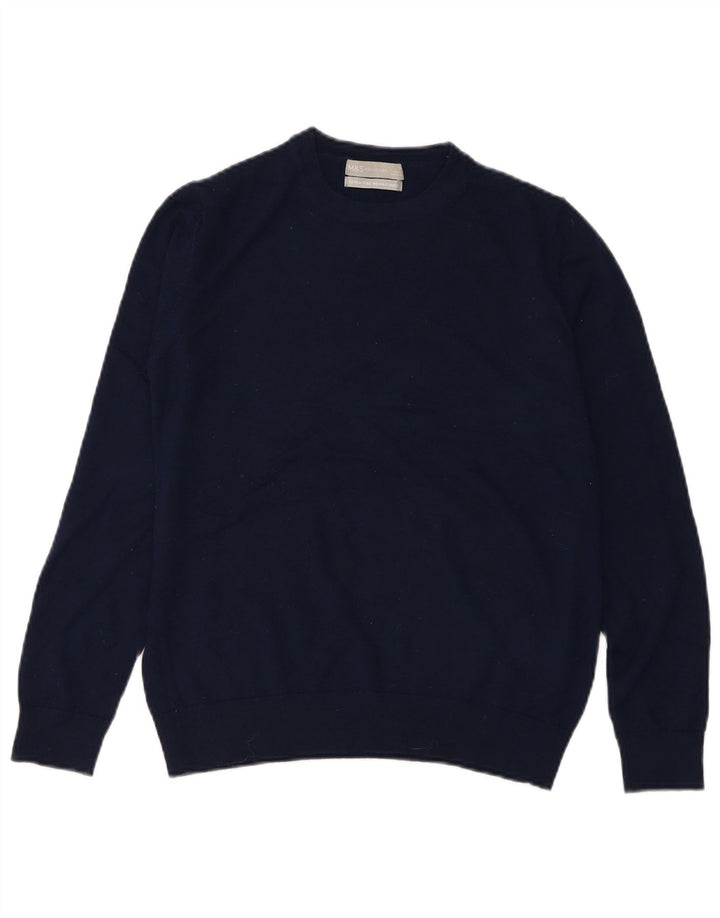 Marks & Spencer Womens Crew Neck Jumper Sweater UK 10 Small Navy Blue