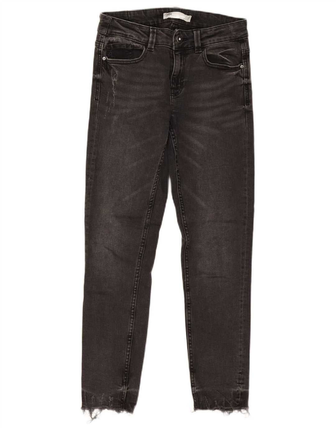 ZARA Womens Distressed Slim Jeans EU 34 2XS W24 L25 Grey