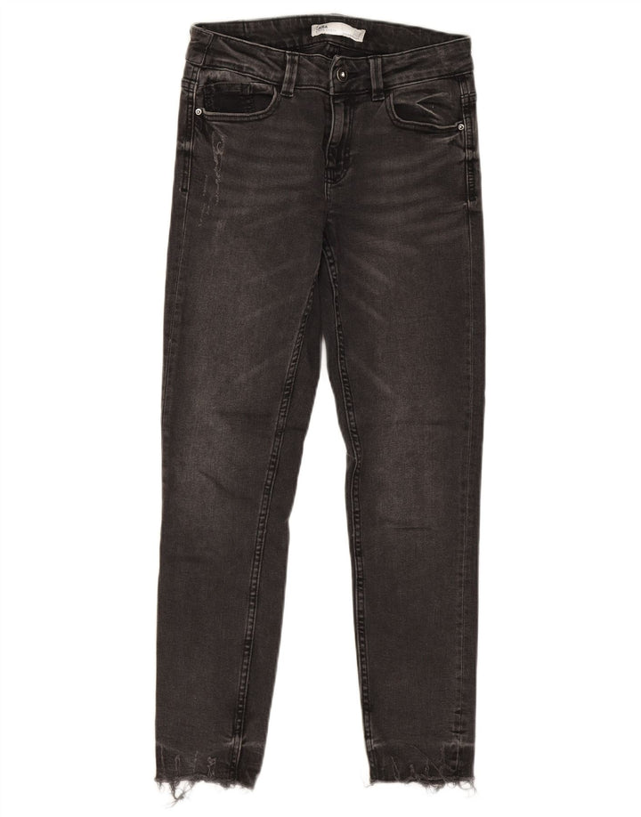 ZARA Womens Distressed Slim Jeans EU 34 2XS W24 L25 Grey