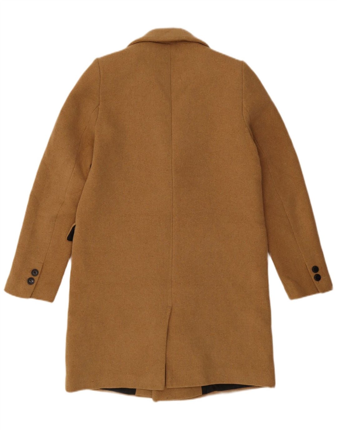 Zara Dame Oversized Dobbeltradet Frakke UK 10 Small Beige Polyester