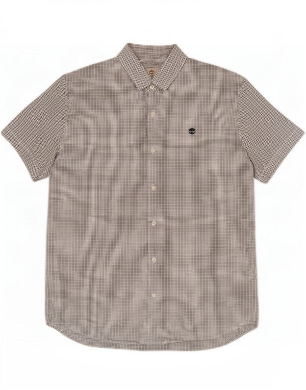Camicia Timberland da uomo slim fit 2XL a quadri grigi