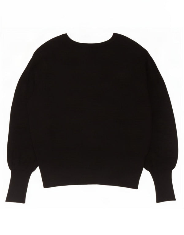 Marks & Spencer Suéter tipo jersey con cuello barco para mujer UK 46 Large Viscosa negra
