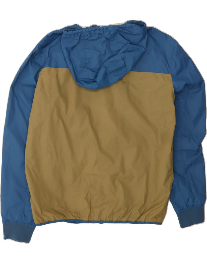 REPLAY Boys Hooded Rain Jacket 13-14 Years Large Blue Colourblock Vintage Replay and Second-Hand Replay from Messina Hembry 