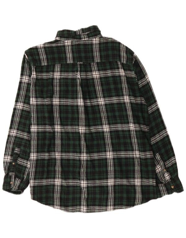 Camisa masculina de flanela Chaps XL verde xadrez algodão