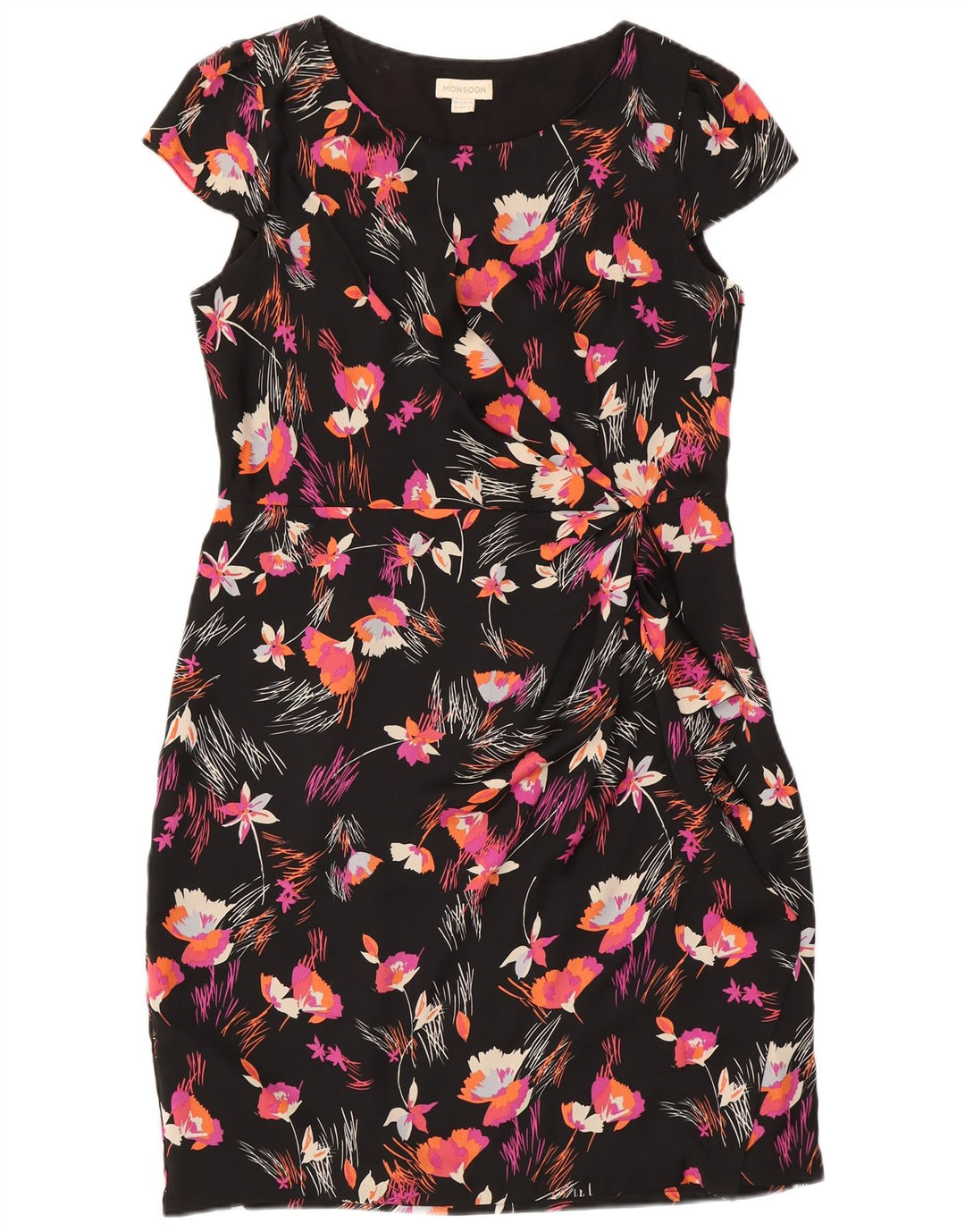 Monsoon Womens Sheath Dress UK 16 Large Multicolored Floral Polyester