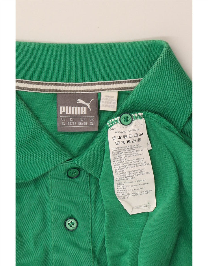 PUMA Mens Polo Shirt XL Green Cotton