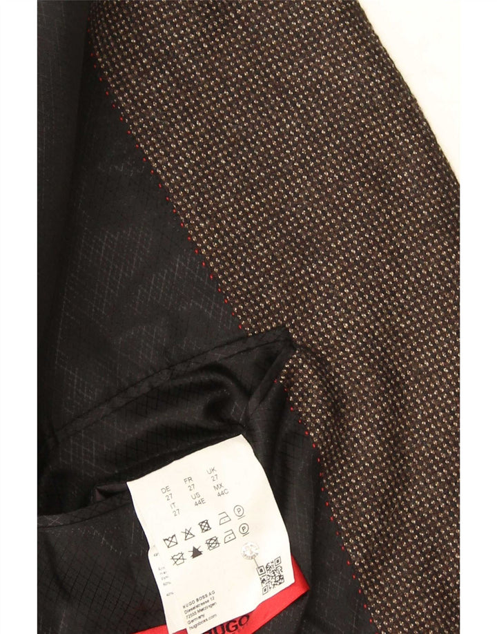 Hugo Boss Chaqueta Blazer de 2 Botones para Hombre US 44 2XL Lana Manchada marrón