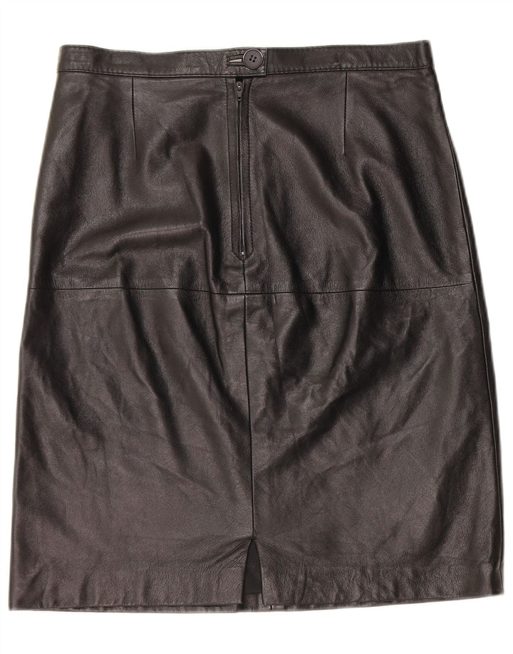 Vintage Damen Lederrock W30 Mittelschwarzes Leder