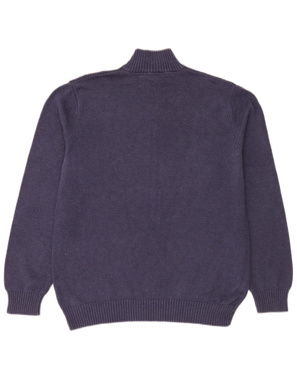 Crew Clothing Mens Zip Neck Jumper Sweater XL Navy Blue Cotton