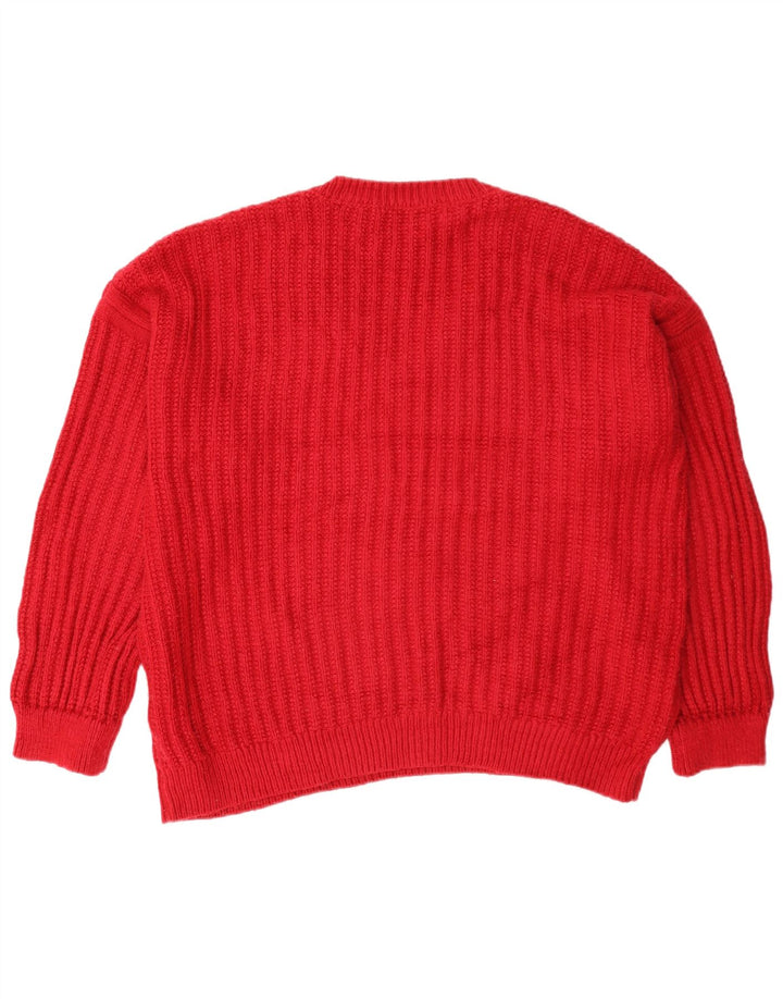 Marks & Spencer Dame Oversized V-hals sweater UK 16 Large Red