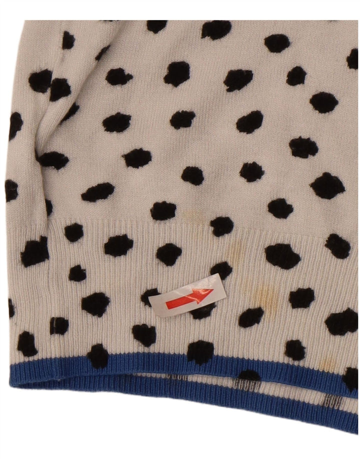 Marks & Spencer Womens Cardigan Sweater UK 10 Small White Spotted Viscose