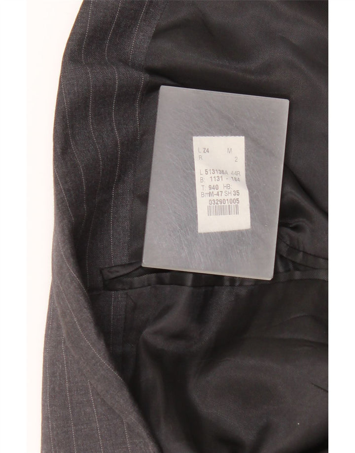 Ralph Lauren Mens 2 Button Blazer Jacket UK 44 XL Grey Pinstripe Wool