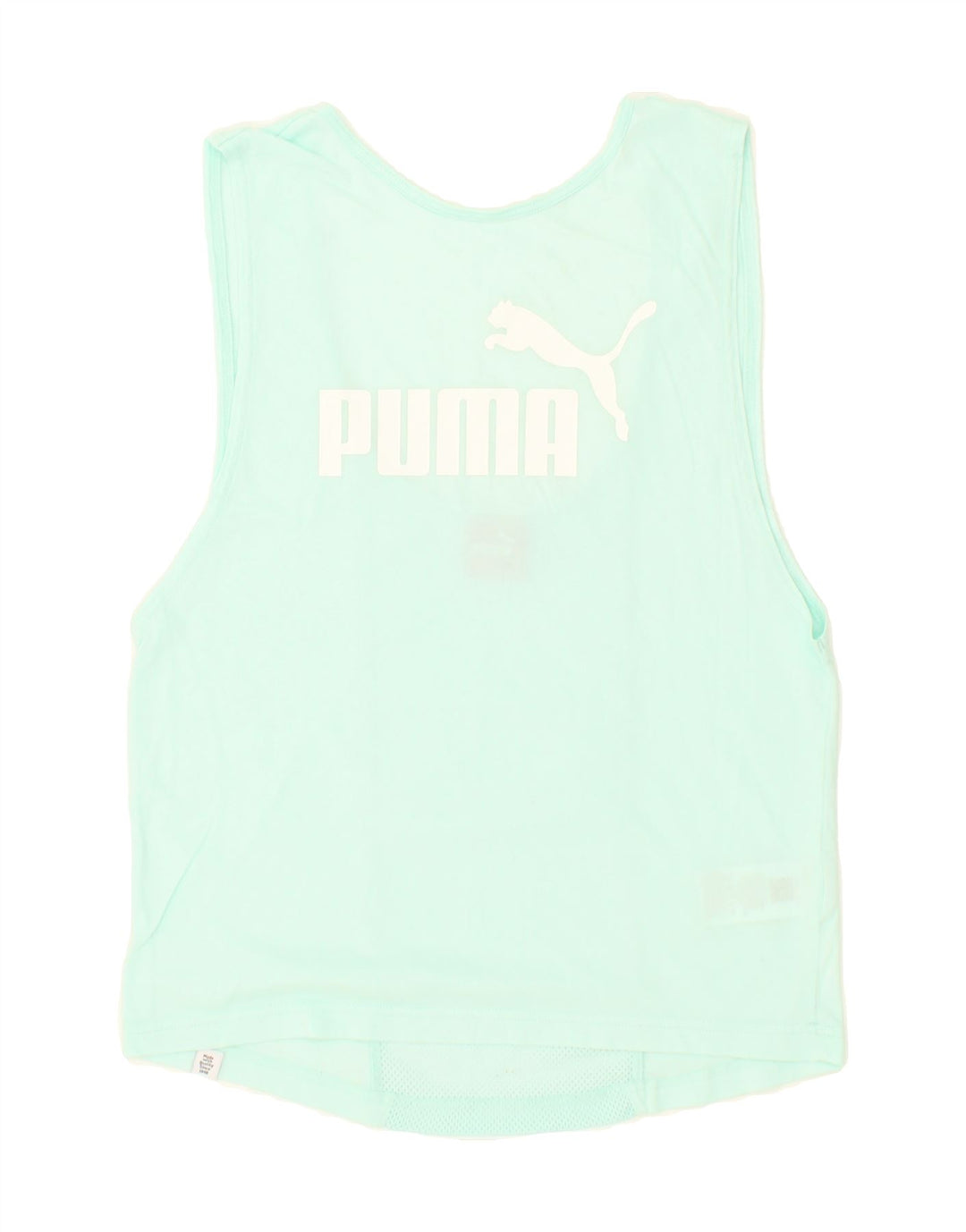 PUMA Womens Graphic Vest Top UK 8 Small  Turquoise Cotton Vintage Puma and Second-Hand Puma from Messina Hembry 