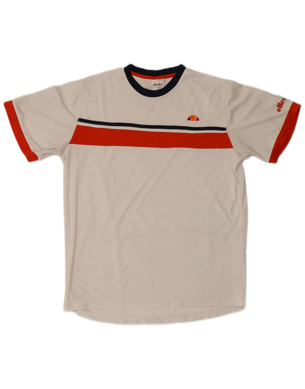 Ellesse T-Shirt Homme Blanc Moyen Polyester Colorblock