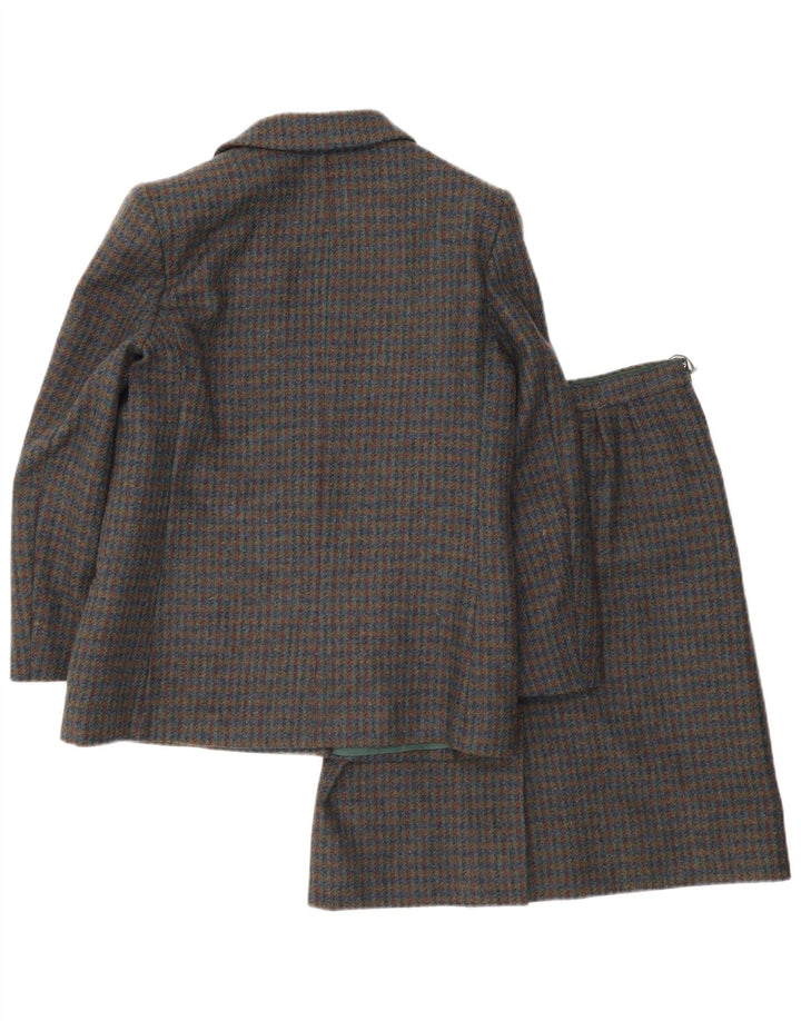 Tris Ensemble jupe 2 pièces à double boutonnage pour femme UK 8 Small W26 Gris à carreaux